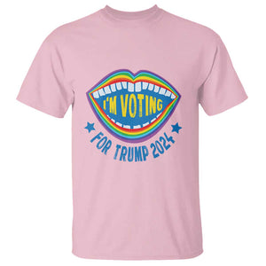 Trump 2024 T Shirt I'm Voting For Trump LGBT Rights Rainbow TS09 Light Pink Print Your Wear