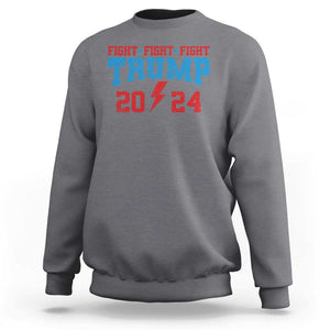 Trump Fighting Fight For America 2024 Sweatshirt TS09 Charcoal Print Your Wear