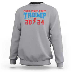 Trump Fighting Fight For America 2024 Sweatshirt TS09 Sport Gray Print Your Wear