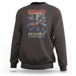 Trump Revenge Tour 2024 Sweatshirt Funny Trump Rocking Electric Guitar US President TS09 Dark Chocolate Print Your Wear