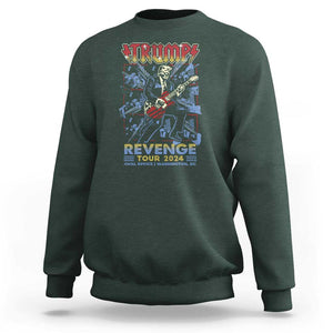 Trump Revenge Tour 2024 Sweatshirt Funny Trump Rocking Electric Guitar US President TS09 Dark Forest Green Print Your Wear