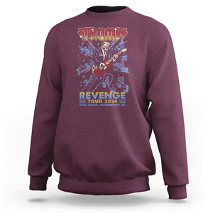 Trump Revenge Tour 2024 Sweatshirt Funny Trump Rocking Electric Guitar US President TS09 Maroon Print Your Wear