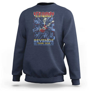 Trump Revenge Tour 2024 Sweatshirt Funny Trump Rocking Electric Guitar US President TS09 Navy Print Your Wear