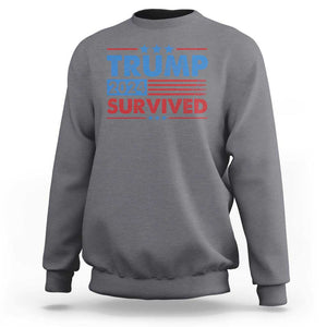 Trump Survived 2024 Sweatshirt God Save The President TS09 Charcoal Print Your Wear