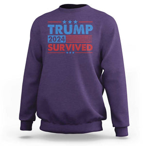 Trump Survived 2024 Sweatshirt God Save The President TS09 Purple Print Your Wear