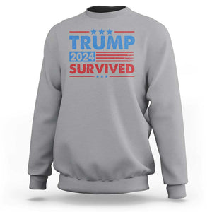 Trump Survived 2024 Sweatshirt God Save The President TS09 Sport Gray Print Your Wear