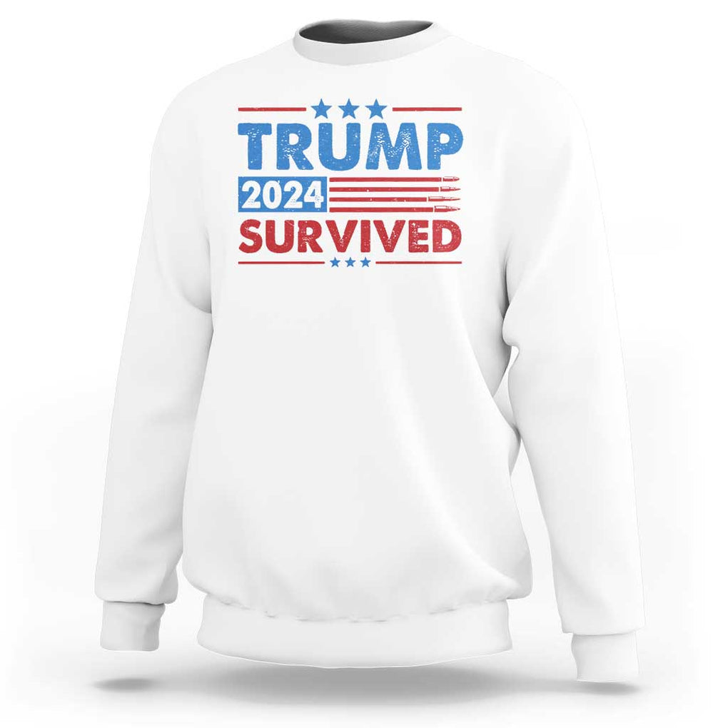 Trump Survived 2024 Sweatshirt God Save The President TS09 White Print Your Wear