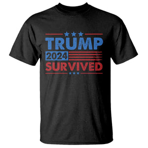 Trump Survived 2024 T Shirt God Save The President TS09 Black Print Your Wear