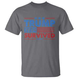 Trump Survived 2024 T Shirt God Save The President TS09 Charcoal Print Your Wear