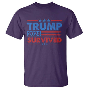 Trump Survived 2024 T Shirt God Save The President TS09 Purple Print Your Wear