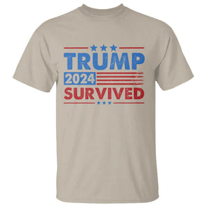 Trump Survived 2024 T Shirt God Save The President TS09 Sand Print Your Wear