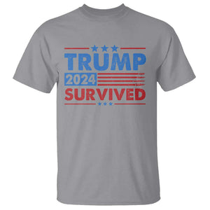 Trump Survived 2024 T Shirt God Save The President TS09 Sport Gray Print Your Wear