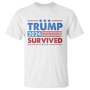 Trump Survived 2024 T Shirt God Save The President TS09 White Print Your Wear