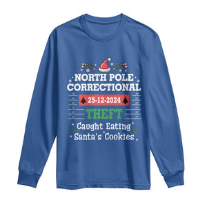 Funny Christmas Family Matching Long Sleeve Shirt North Pole Correctional Theft TS09 Royal Blue Print Your Wear