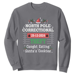 Funny Christmas Family Matching Sweatshirt North Pole Correctional Theft TS09 Charcoal Print Your Wear