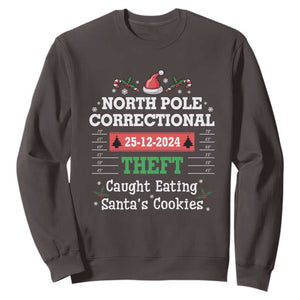 Funny Christmas Family Matching Sweatshirt North Pole Correctional Theft TS09 Dark Chocolate Print Your Wear