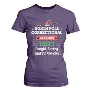 Funny Christmas Family Matching T Shirt For Women North Pole Correctional Theft TS09 Purple Print Your Wear