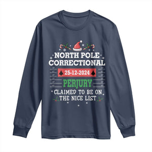 Funny Christmas Family Matching Long Sleeve Shirt North Pole Correctional Perjury TS09 Navy Print Your Wear