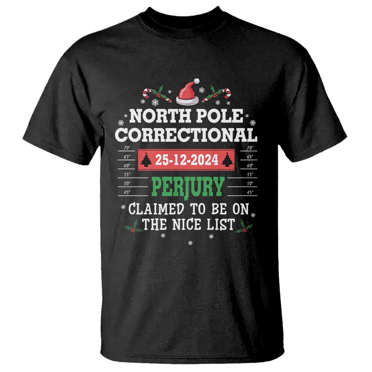 Funny Christmas Family Matching T Shirt North Pole Correctional Perjury TS09 Black Print Your Wear