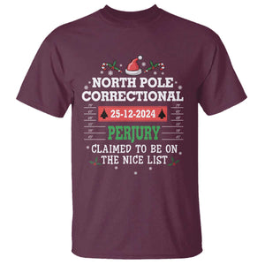 Funny Christmas Family Matching T Shirt North Pole Correctional Perjury TS09 Maroon Print Your Wear