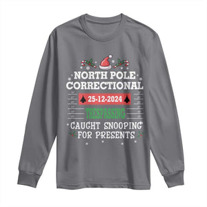 Funny Christmas Family Matching Long Sleeve Shirt North Pole Correctional Trespassing TS09 Charcoal Print Your Wear