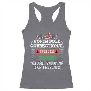 Funny Christmas Family Matching Racerback Tank Top North Pole Correctional Trespassing TS09 Charcoal Print Your Wear