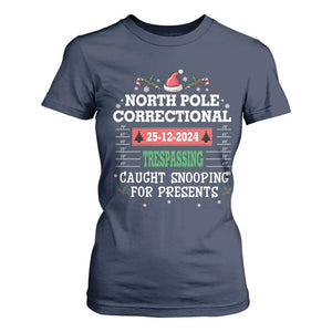 Funny Christmas Family Matching T Shirt For Women North Pole Correctional Trespassing TS09 Navy Print Your Wear