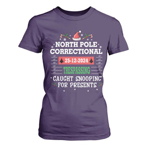 Funny Christmas Family Matching T Shirt For Women North Pole Correctional Trespassing TS09 Purple Print Your Wear