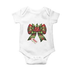 Funny Christmas Bow Present Costume Baby Onesie TS09 White Print Your Wear