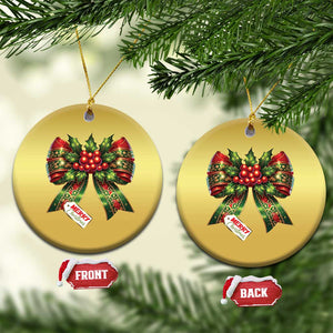 Funny Christmas Bow Present Costume Christmas Ornament TS09 Circle Gold Print Your Wear