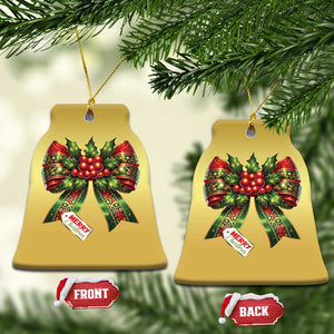 Funny Christmas Bow Present Costume Christmas Ornament TS09 Bell Flake Gold Print Your Wear