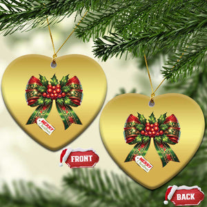 Funny Christmas Bow Present Costume Christmas Ornament TS09 Heart Gold Print Your Wear