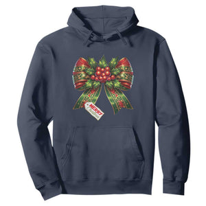 Funny Christmas Bow Present Costume Hoodie TS09 Navy Print Your Wear