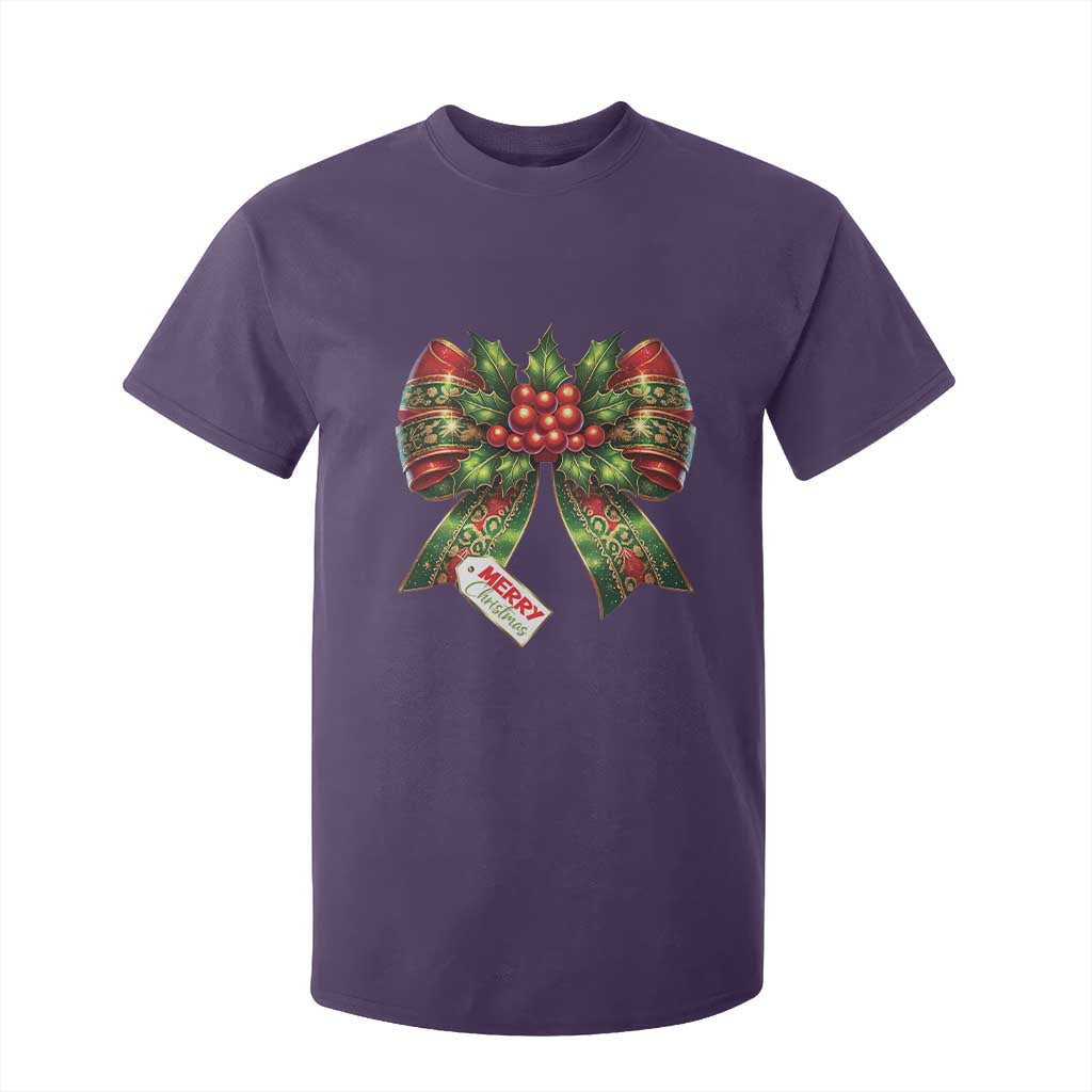 Funny Christmas Bow Present Costume T Shirt For Kid TS09 Purple Print Your Wear