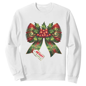 Funny Christmas Bow Present Costume Sweatshirt TS09 White Print Your Wear