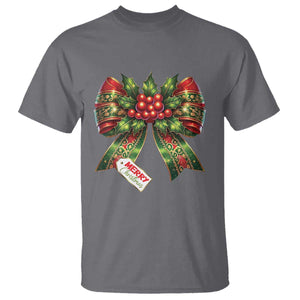 Funny Christmas Bow Present Costume T Shirt TS09 Charcoal Print Your Wear