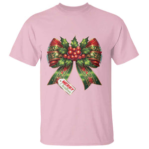 Funny Christmas Bow Present Costume T Shirt TS09 Light Pink Print Your Wear