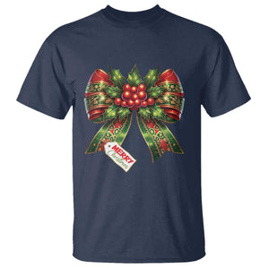 Funny Christmas Bow Present Costume T Shirt TS09 Navy Print Your Wear