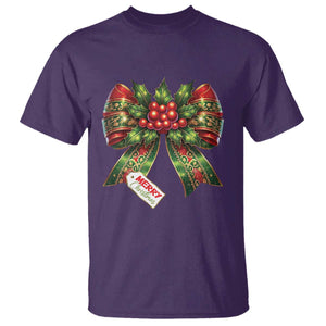 Funny Christmas Bow Present Costume T Shirt TS09 Purple Print Your Wear