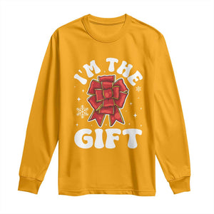 Funny Christmas Present Costume Long Sleeve Shirt I Am The Gift TS09 Gold Print Your Wear