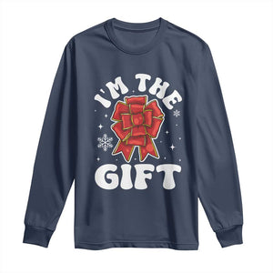 Funny Christmas Present Costume Long Sleeve Shirt I Am The Gift TS09 Navy Print Your Wear