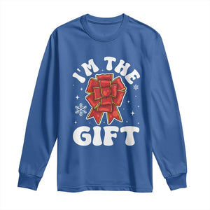 Funny Christmas Present Costume Long Sleeve Shirt I Am The Gift TS09 Royal Blue Print Your Wear