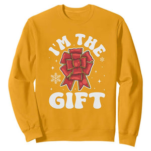 Funny Christmas Present Costume Sweatshirt I Am The Gift TS09 Gold Print Your Wear