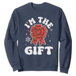 Funny Christmas Present Costume Sweatshirt I Am The Gift TS09 Navy Print Your Wear