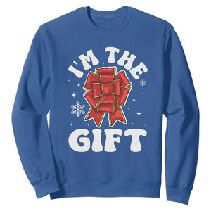 Funny Christmas Present Costume Sweatshirt I Am The Gift TS09 Royal Blue Print Your Wear