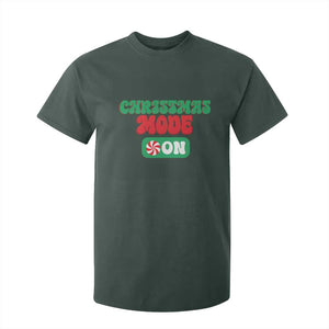Funny Christmas Mode On T Shirt For Kid TS09 Dark Forest Green Print Your Wear