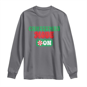 Funny Christmas Mode On Long Sleeve Shirt TS09 Charcoal Print Your Wear