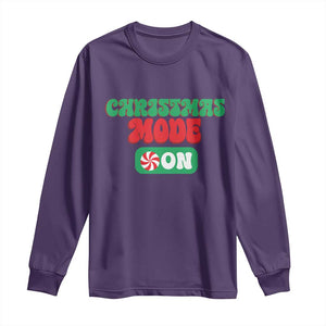 Funny Christmas Mode On Long Sleeve Shirt TS09 Purple Print Your Wear