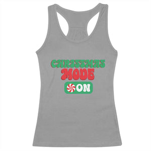 Funny Christmas Mode On Racerback Tank Top TS09 Sport Gray Print Your Wear