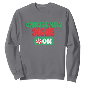 Funny Christmas Mode On Sweatshirt TS09 Charcoal Print Your Wear